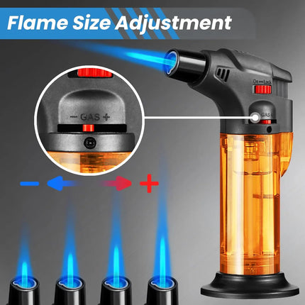 Butane Refillable Jet Flame Torch Lighter Windproof Torch for Candle Fireplace Camping Grill BBQ Lighters