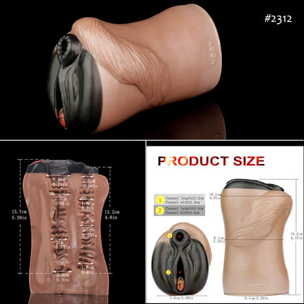 FAAK Color Mixed Ultral Soft Male Masturbator Silicone Fantasy Pussy Anal Stroker Erotic Fetish Stimulation Sex Toy for Men