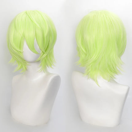 Cospaly Wigs Unisex Anime Wig 12cm/ 4.7 Inch Short Hair Wig Universal Costume Synthetic Wig with Bangs + Cap,for Party Festivals