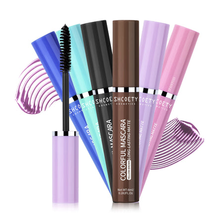 Wine Red Color Mascara Curl Thick Fiber Eyelash Extension Waterproof Non-smudding Blue Green Pink Black Eyes Lengthening Makeup