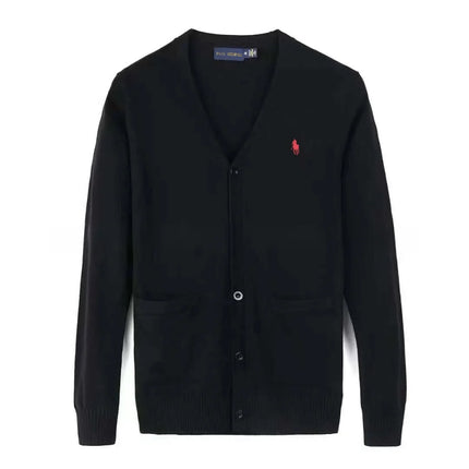 Winter New Style RL Horse Logo Men's Knitted Sweater Button Cardigan Business Casual Cotton Sweater Breathable Machine Washab...