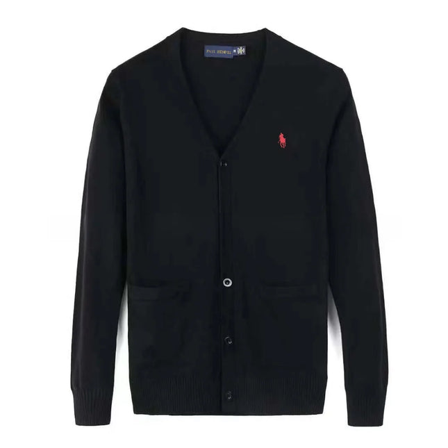 Winter New Style RL Horse Logo Men's Knitted Sweater Button Cardigan Business Casual Cotton Sweater Breathable Machine Washab...