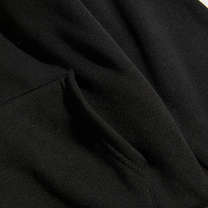 Women's autumn and winter warm and loose casual letter pattern printed velvet long sleeved hooded sweatshirt
