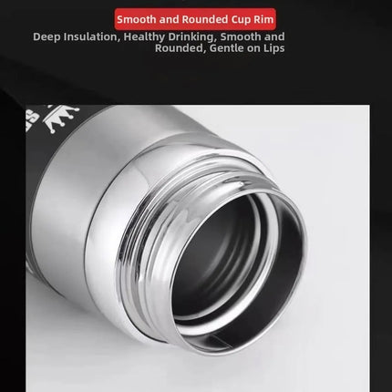 800/1000ml Sports Thermos Bottle Large Capacity Stainless Steel Portable Vacuum Flask Leak Proof with Hanging Rope