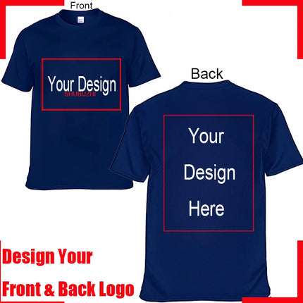 Men's Personalized Cotton T-shirt Custom Text Name Tsihrts Add Your Own Message Fashion men tshirt bigger size 4XL 5XL