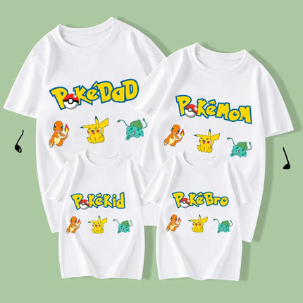 T-shirts for Men Women Anime Cartoon Pokemoned Fashion Couple Short Sleeved Shirt Male Female Summer Cotton Top Adults Clothes