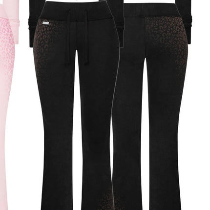 Streetwear Y2k Pink Leopard Print Sports Suit Women Gothic Punk Graffiti Slim Zipper Hoodie Fashion Sexy High Waisted Sweatpants