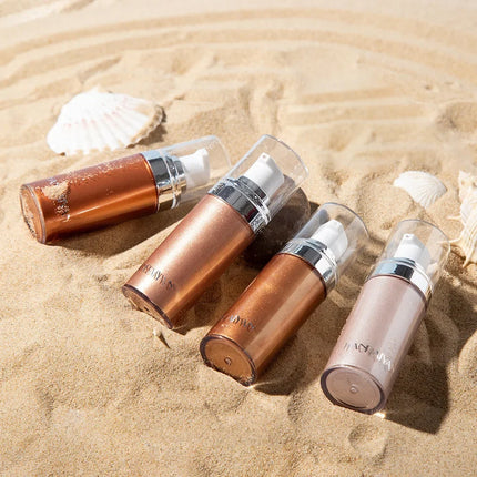 4 Colors Bronzer Spray Highlighter Face Contour Brighten Illuminator Body Shimmer Pearl White Liquid Highlight Makeup Cosmetic