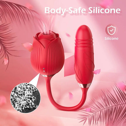 Powerful Sucker Vibrator Female Telescopic Nipple Clitoris Stimulation Dildo Thrusting Licking Vagin Massager Adult Sex Toys