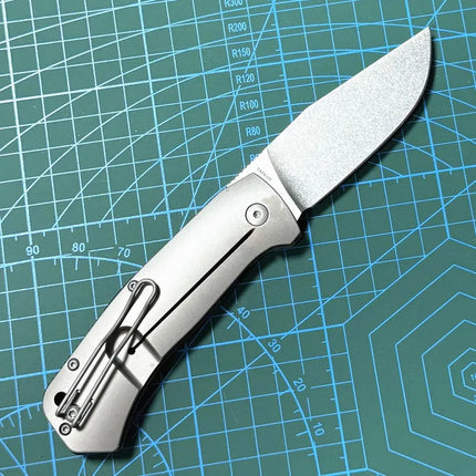 Free Wolf FC-186 Pocket Folding Knife Real D2 Blade Titanium Alloy Handle Ceramic Bearing Camping  Outdoor EDC Utility Knife