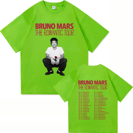 The Romantic Album T Shirt Bruno Mars The Romantic Tour 2026 Men/women Clothing Vintage Harajuku High Quality Cotton Tshirts