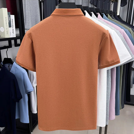 100% pure cotton men's short-sleeved polo shirt, hot-selling summer fashionable horse logo embroidery classic Paul casual T-shirt