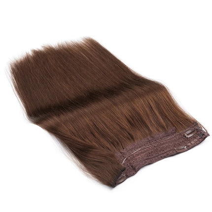 Straight Halo Hair Extension Clip in Human Hair Real Human Hair Invisible Fishing Line Human Hair for Women 4 Clips in Hairpiece