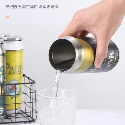 500ML Termos Beer Cup 304 Stainless Steel Car Thermos Cola Can Laser Printing Botella De Acero Inoxidable Ninos Garrafa Termica