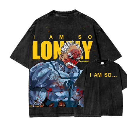 Superhero Anime Invincible Graphic Print Washed T-shirt Men Women New Fashion O-neck Cotton Tee Streetwear Hip Hop Oversized Top