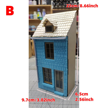 Assembly Architectural Miniature Europe Building House Shop Home Multi-storey Residential Cafe Diorama Scale Model Kit 1/35