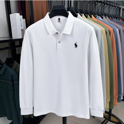 100% cotton fashionable spring autumn new Paul brand embroidered T-shirt men's comfortable skin-friendly long-sleeved polo shirt