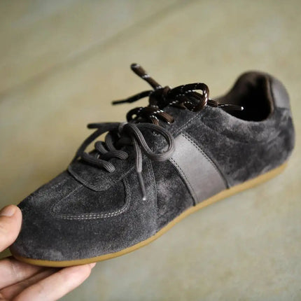 Fashionable Retro Thick Bottom Sports Shoes Women's Increased Height Dequn Shoes Comfortable Genuine Leather Rubber Outsole