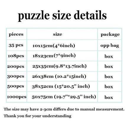 108/200/300/500/1000 Pieces Personal Custom Puzzles Handmade Hobbies Unique Gifts Wooden/paper Puzzles Family Game Toys