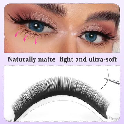 SENSE LASHES 6 Rows Lower Lashes 5-7mm Mix Individual Bottom Eyelashes Extension B Curl Natural Short Eyebrow Under Eyelash