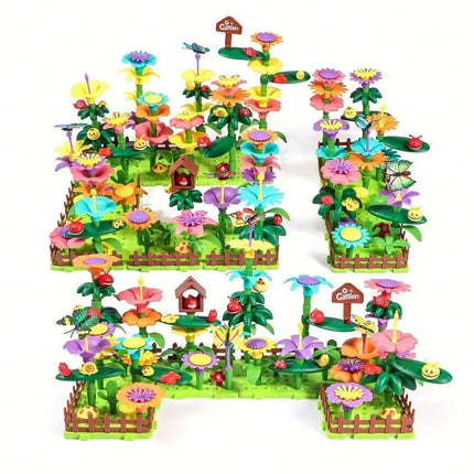 Flower Garden Building Toys, Educational STEM Toy And Garden Play Set, Flower Stacking Toys