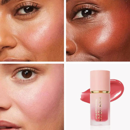 Matte Glitter Face Liquid Blusher Smooth Cheek Eye Mousse Blush Highlighter Stick Rouge Waterproof Contour Makeup