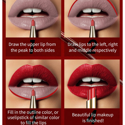 Matte 14-colors Lip Liner Pencil Bevel Design Nib Lip Contour Lipstick Nude Brown Lipstick Pencil Natural Lasting Lipliner Makeu
