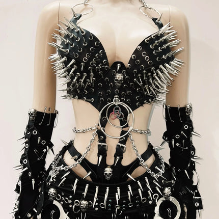 Gothic Tank Tops Punk Tank Tops halter top y2k clothes y2k crop top gothic clothes y2k top rivet Tank Tops Skull top vintage top