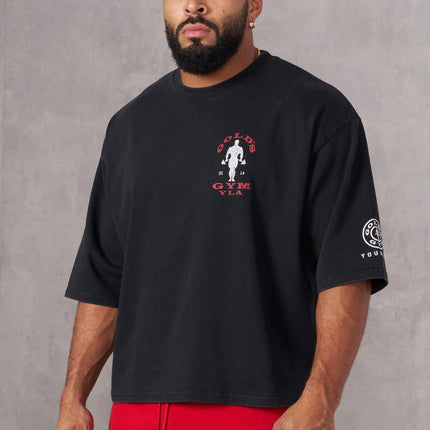 Summer new men's cotton T-shirt jogger sports fitness cotton slim short sleeve