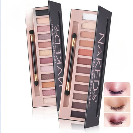 Nude Eyeshadow Palettes Matte Pearlescent Long-lasting Non-smudged Earth Colors Makeup Eyeshadow Pearlescent Eyeshadow 12-colors