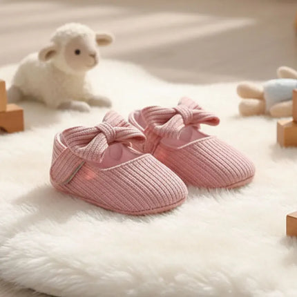 Baby Girls Knitted Floral Prewalker Shoes Anti-Slip Cotton Soft Sole Toddler First Walkers Summer Infant Footwear 0-18 Months