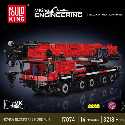 NEW 3218Pcs Technical City Engineering LTM1110 Mobile Building Blocks Crane Remote Control Truck Toys for Adults Kids Gifts