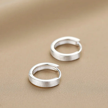 Plain loop Ear Buckle New Fashion Simple Brushed Hoop Earrings For Women Stainless Steel Earrings  boucles d'oreilles perle