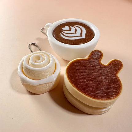 Calming Keychain Keys Finger Button Anti-stress Toys Strawberry Cake Ice Funny Decompression Gifts for Children Adults
