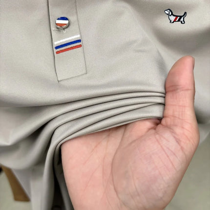 Hot Quality Men's Short-Sleeved Polo Shirt Lapel Button Dog Embroidery Spring Casual Elegance T-Shirt Simple Business Menswear