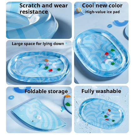 Pet Water Filled Ice Mat Summer Cat and Dog Nest Climbing Mats Water Bed Scratch Resistant Large Thickened Tapping Water Mat To