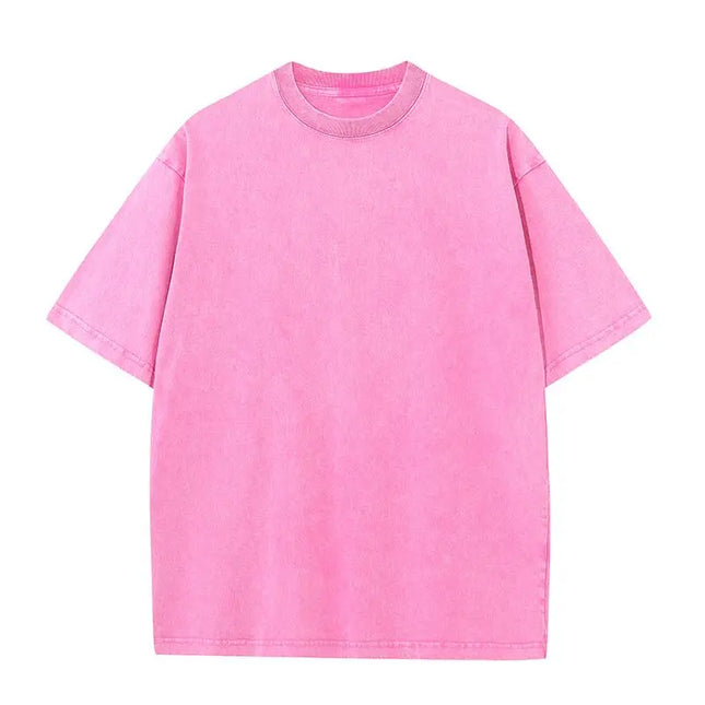 Summer Cotton Washed T-shirt for Women Men Loose O-Neck Oversized Tee Korean Y2k Female Clothes Casual Vintage Short Sleeve Tops