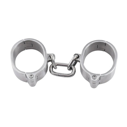 Stainless Steel Handcuff Slave Restraints Set Bondage Collar Ankle Cuffs BDSM Bondage Restraint Sex Toys for Women Man Couples