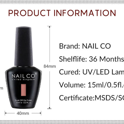 NAILCO Gel Nail Polish 15ml Hema TPO Free Nail Art Vernis Semi Permanent UV Gel Polish Nail Manicure Nail Varnish Ongle Top Coat