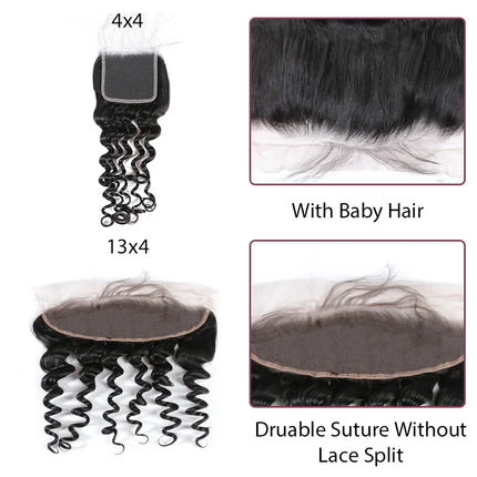 Ali Queen Hair Natural Wave 2x6 4x4 5x5 HD Lace Closure Human Hair Frontal Lace Only 13x6 Brazilian Raw Virgin Hair hd closure