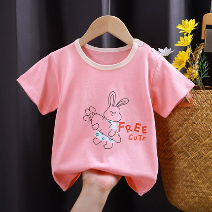 Cute Dinosaur Kids Girl Clothes T-shirt for Korean Children's Clothes 2025 Cotton Bear Baby Tops Car Boy T-shirts Clothing