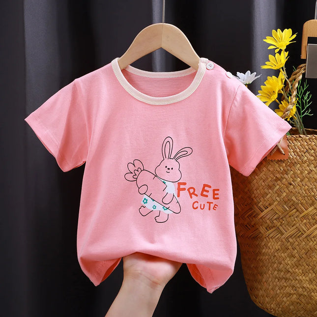 Cute Dinosaur Kids Girl Clothes T-shirt for Korean Children's Clothes 2025 Cotton Bear Baby Tops Car Boy T-shirts Clothing