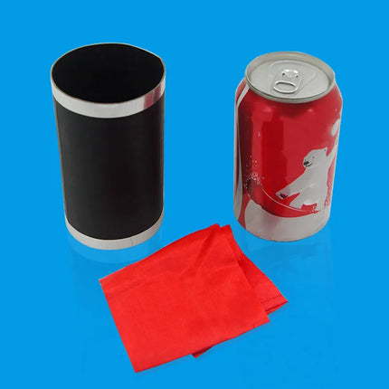 Vanishing Coke Can Magic Trick Silk and Cane Illusion Close Up Stage Magic Gimmick Prop Funny Magician Accessories