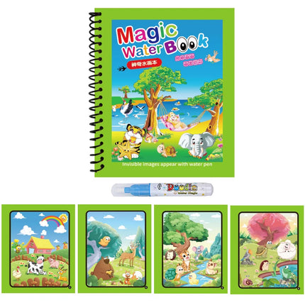 1pc Repeated Watercolor Painting Magic Book Children's Repeated Graffiti Puzzle Coloring Water Picture Book Early Education Toys