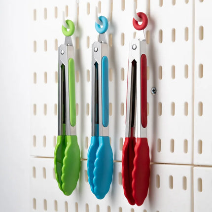 1 Piece High Temperature Resistant Nylon Stainless Steel Food Clip Outdoor BBQ Bread Clip Kitchen Utensil