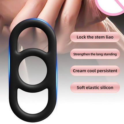 【SA】3 Holes Penis Lock Ring Sex Toys For Men Cock Rings Delay Ejaculation Dick Enlargement Silicone Strengthen Erotic Products