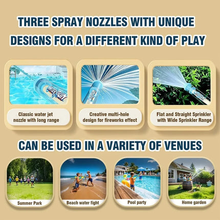 1-3-piece fireworks water gun, high-pressure pull-out water gun, summer party, swimming and bathing, interactive water spray toy