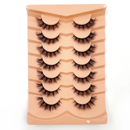 New 7 pairs of thick, 3D simulation mink fur fake eyelashesshort, dramatic fake eyelashes  wholesale full line fake eyelash make