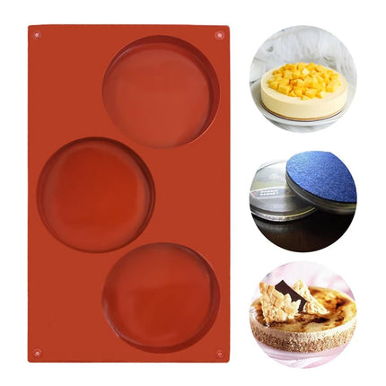 Large Round Disc Silicone Mold Hamburger Bun Pan Egg Sandwish Layer Cake Muffin Top Custard Tart Resin Coaster Kitchen Supplies