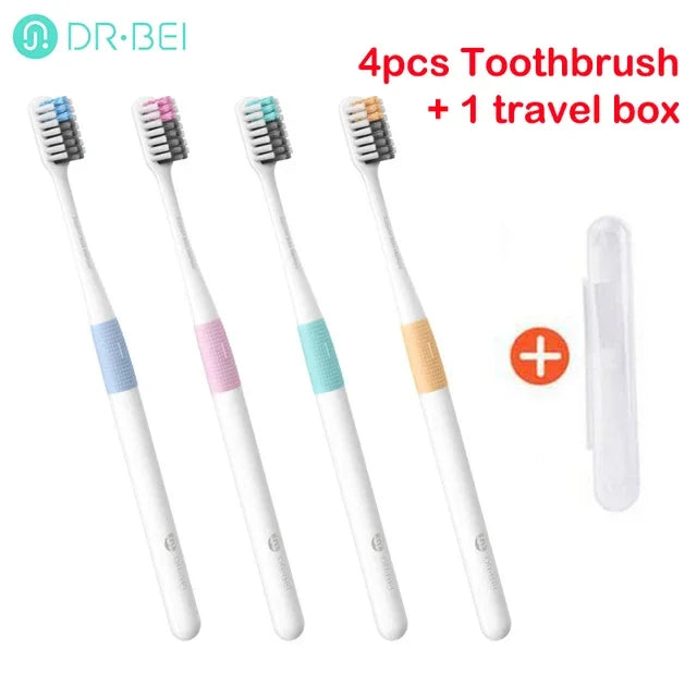 Original DR.BEI Toothbrush With Travel Box Soft Hair Portable Colorful Toothbrush For Youpin Smart Home Family Pack for Holiday